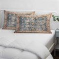 thumbnail image 4 of Blue Beige Vintage Body Pillow Cover, Pillowcase Protectors with Zipper, Breathable Decorative Throw Pillow Case Cover, Modern Geometric Abstract Art Ethnic Pillow Shams for Couch Sofa 24x36Inch, 4 of 8