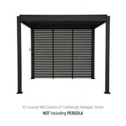 Mirador 10x 13 111S Outdoor Pergola Accessories-Aluminum Fixed Shutter Wall, Charcoal