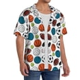 thumbnail image 2 of Balery Color Balls Camisa Casual de Manga Corta con Botones para Hombre, Texturizada, Estilo Cubano, para Playa, Verano-Medium, 2 of 5
