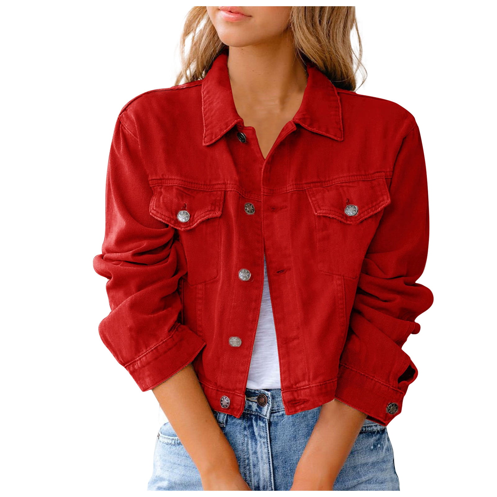 Diahey Fashion Women Solid Color Denim 