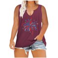 thumbnail image 2 of Women Oversize Summer Women Printed V-Neck Tank Sleeveless Tee Plus Tops, 2 of 7