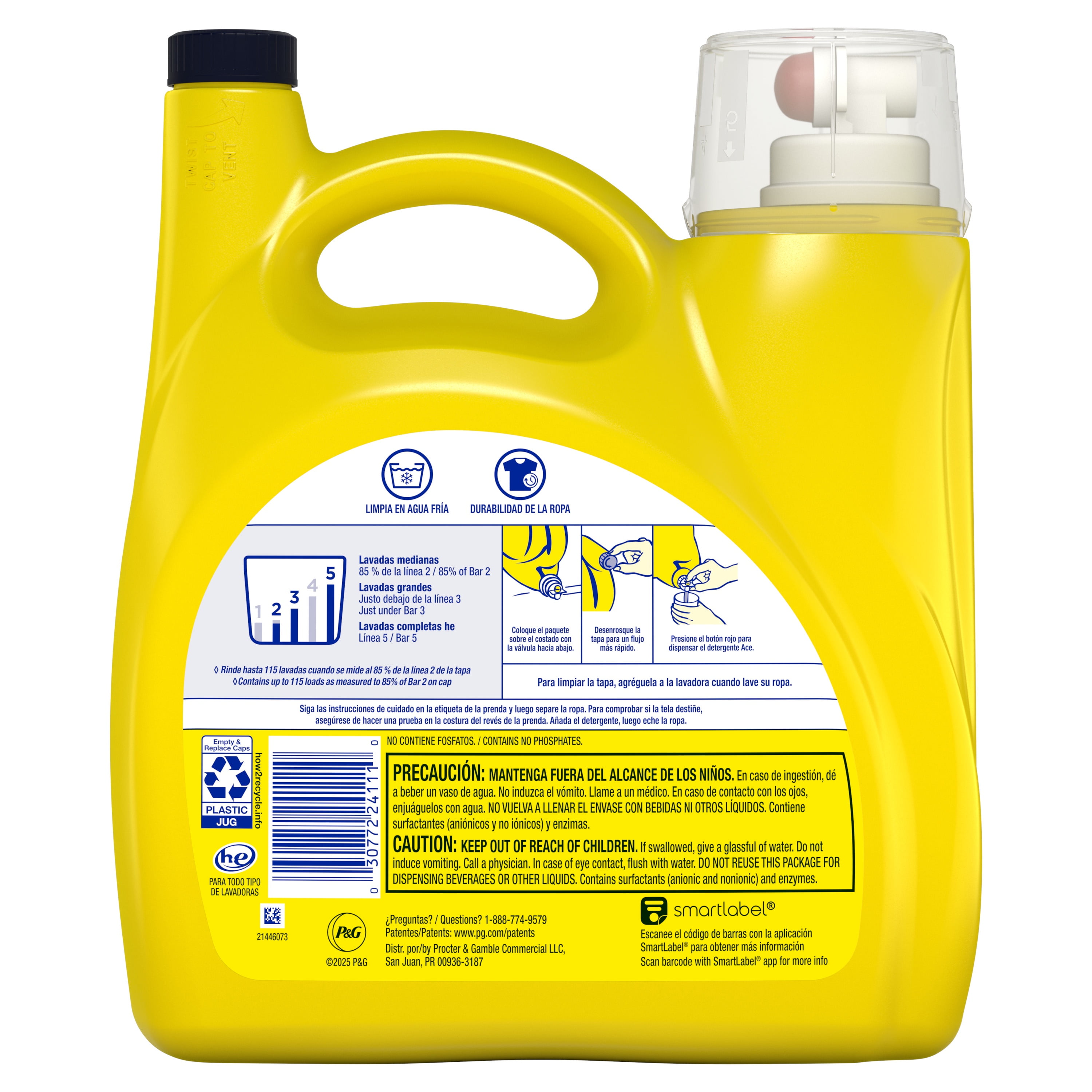 Ace Simply Oxi Boost + Ultra Stain Release Liquid Laundry Detergent, Refreshing Breeze Scent, 154 fl oz, 115 Loads