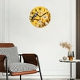 thumbnail image 3 of Battery Operated Analog Wall Clocks Non-Ticking Silent Modern Clock Decorative for Home,Office-Birds And Flowers On Yellow Background(10inch), 3 of 4