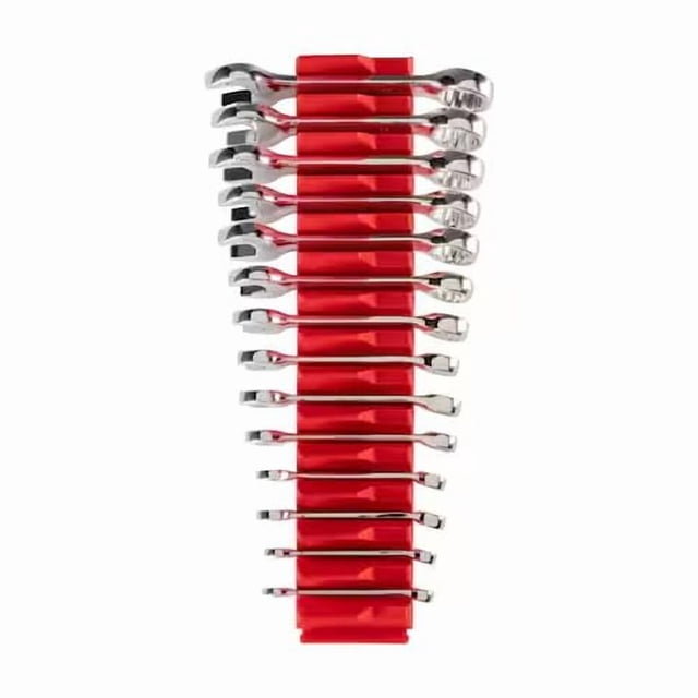 MOLLIFII Stubby Combination Wrench Set w/Modular Slotted Organizer, 14-Piece 6-19 mm, Mfr: WCB95402-A