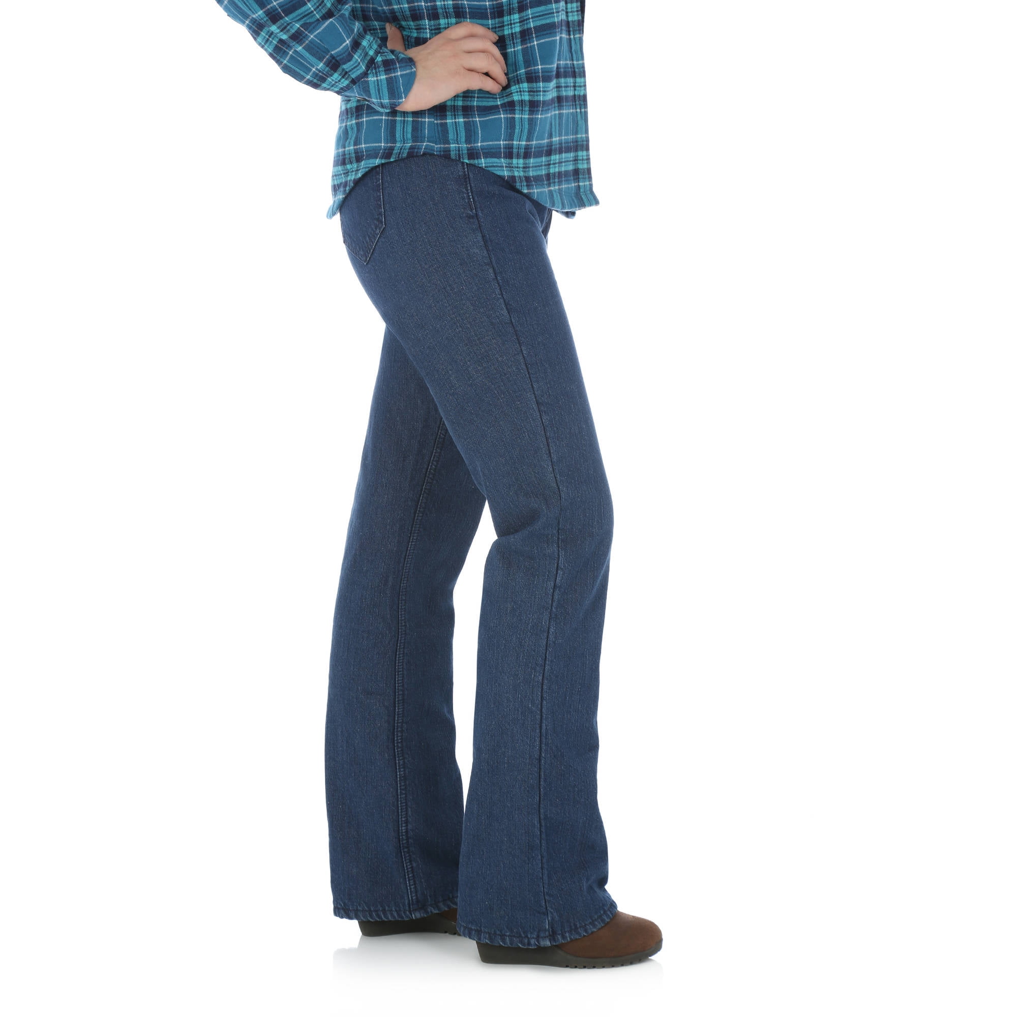 women's fleece lined bootcut jeans