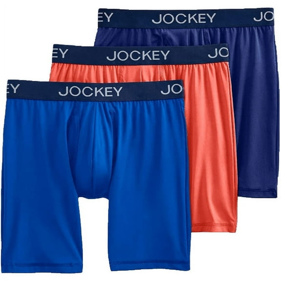 Jockey Generation Men's Micro Stretch 3pk Long Leg Boxer Briefs - Red/Orange/Blue, Small