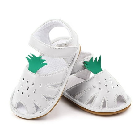 

Dyfzdhu Baby Sandals Boys Girls Single Shoes First Walkers Shoes Summer Toddler Pineapple Hollow Out Flat Sandals