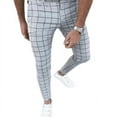 thumbnail image 4 of Men's Elegant Fashionable Characterful Plaid Casual Suit pants for all seasons  -WHITE-S, 4 of 5