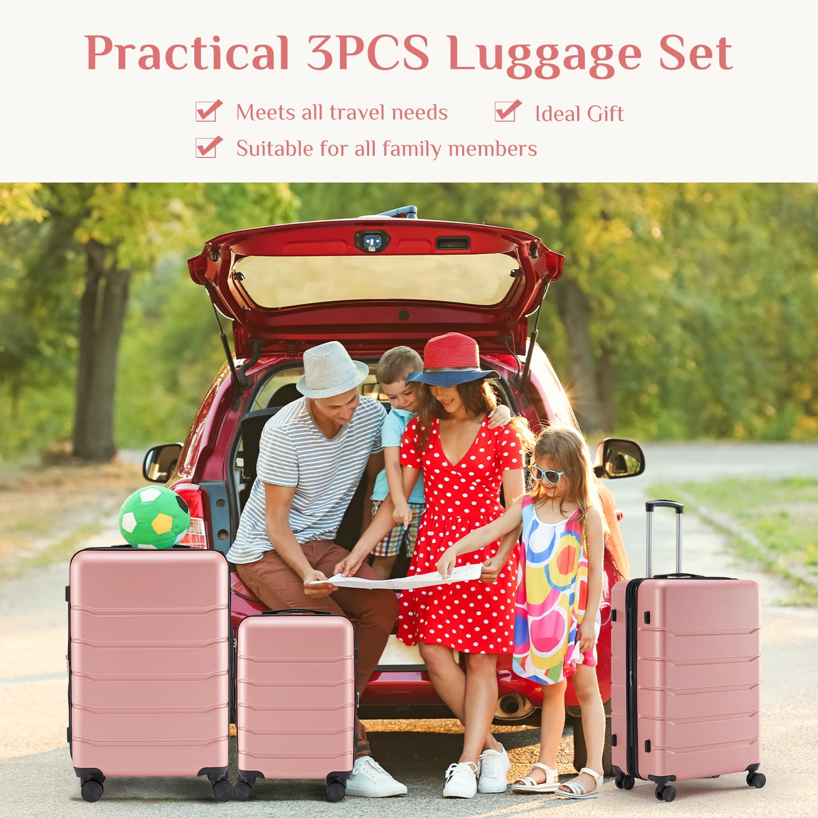 EverPick Hardside Luggage with Spinner Wheels - 28 Inch Expandable Suitcase, TSA Lock, Lightweight Hard Shell Carry On & Checked Luggage - Durable ABS/PC, 360° Silent Wheels - Pink