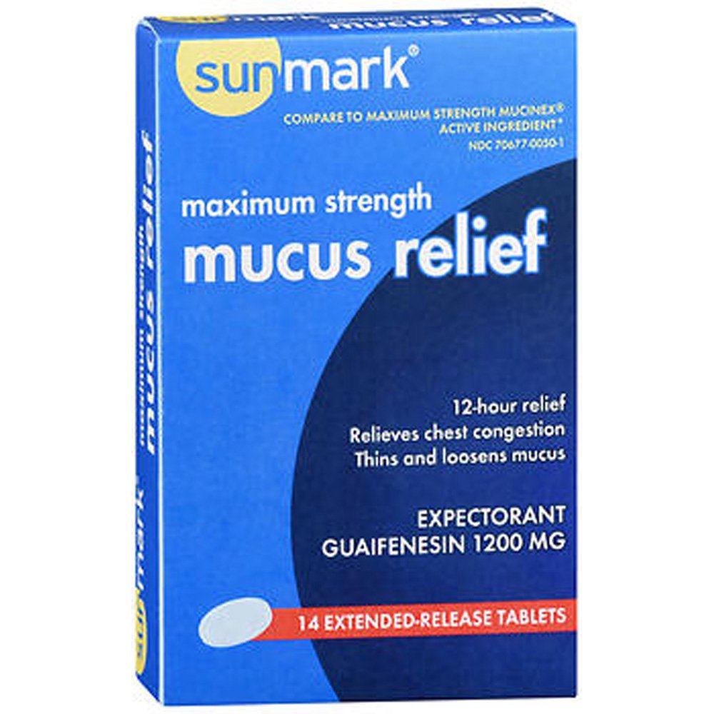 Sunmark Mucus Relief ExtendedRelease Tablets Maximum Strength 14 ct