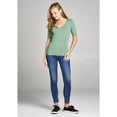 thumbnail image 2 of emmalise women's cotton blend v neck tee shirt half sleeves - junior and plus sizes, 2 of 3