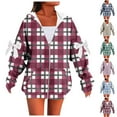 thumbnail image 5 of qucoqpe Fall Winter Outfits for Women 2025 Fashion Causal Oversized Pullover Printed Bow-adorned Long Sleeved Hooded Sweatshirt Coats with Pockets, 5 of 5