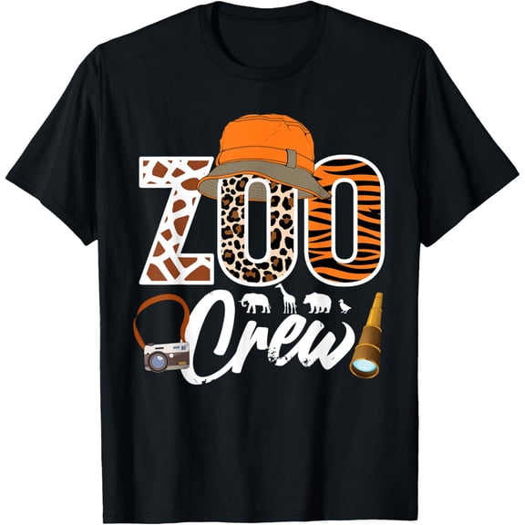 Exquisite and comfortable-Zoo Giraffe Crew Leopard Safari Animal Zoo Keeper T-Shirt