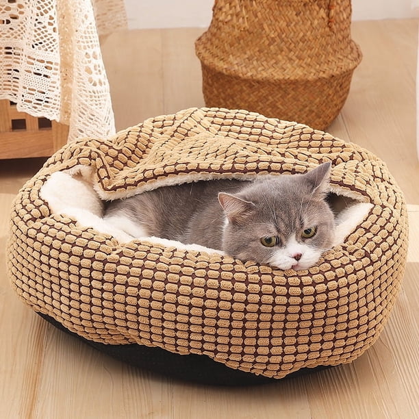 Nido para gatos, caseta semicerrada universal para cuatro estaciones, nido para mascotas, tapete para gatos, suministros para mascotas