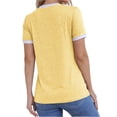 thumbnail image 3 of Langwyqu Womens Summer Casual Short Sleeve T Shirts Basic Color Block Tee, 3 of 5