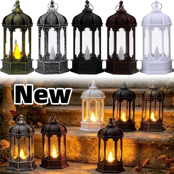 CSEONE Halloween Lights, Hexagonal LED Candle, Black Flickering Electronic Tealight, Plastic Battery Operated Decor for Indoor & Outdoor, Warm Ambient Light, Romantic Home Accent, Brown