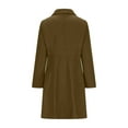 thumbnail image 6 of Elabch Winter Coats for Women Women's Elegant Single Breasted Coat Long Sleeve Mid Winter Overcoat Work Office Pea Coats Brown XL, 6 of 9