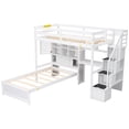 thumbnail image 7 of Twin Over Loft Bed In White With Built-in Desk And Storage Space Including Desk, Shelf Staircase Setup, 7 of 7