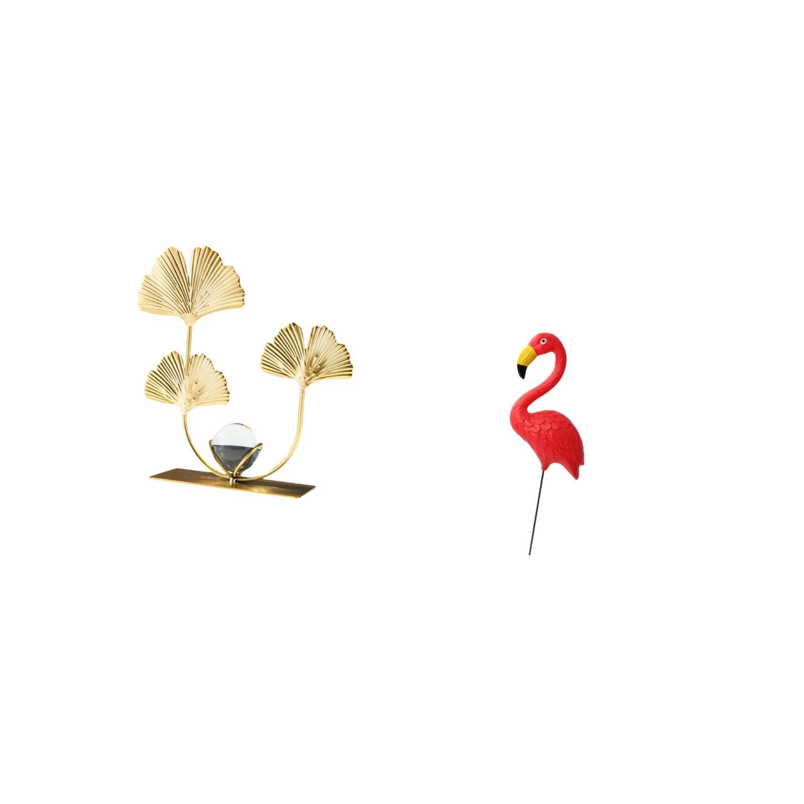 Figurine Statue Metal Flowers Leaf Sculpture Iron Material Birthday Gift for Living Room Office Garden