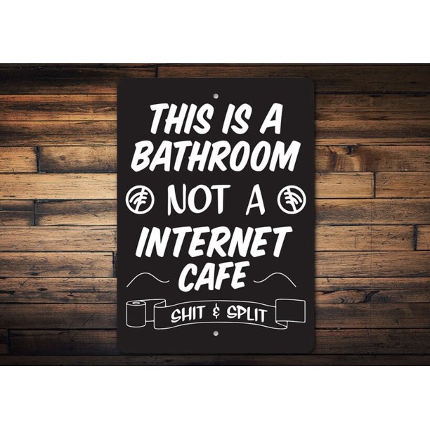 Letrero de metal divertido para baño, letrero de metal para baño, humor para baño, regalo divertido para baño, decoración para baño, necesidades de baño, regalo retro para baño Tamaño: 8 x 12 pulgadas