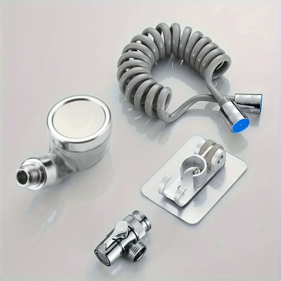 YOPTOP 1 Set Deluxe Sink Hose Sprayer Attachment - 3 Speed Adjustment  Faucet Extender  Hair Washing Hose and Sprayer  Ideal for Utility Sink  Bathroom Faucet  Kitchen Faucet  or Laundr,Silvery,none