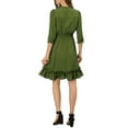 thumbnail image 5 of INSPIRE CHIC Women's Layered Ruffle Hem 3/4 Sleeves Smocked Chiffon A-Line Dress, 5 of 8