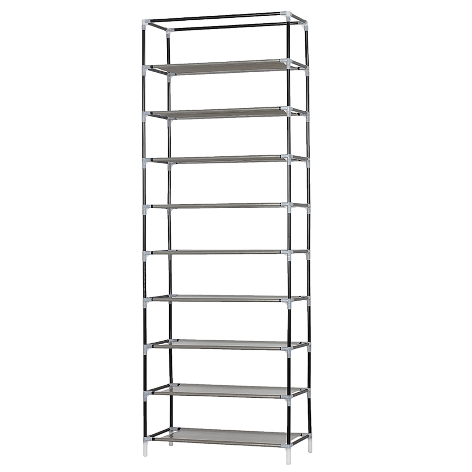 Shoes Rack with Cover, paproos 10 Tier Shoes Organizer, Fabric Sneaker Rack with Dustproof Nonwoven Fabric Cover, Room-saving Shoe Storage Cabinet for Entryway, Free Standing Tall Shoe Holder, Coffee