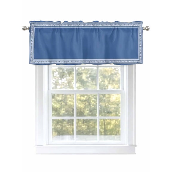 Valances for Windows Dark Blue Abstract Art Rod Pocket Cafe Window Treatments Valance Curtains for Kitchen Bathroom Laundry Basement Windows 42"x18"