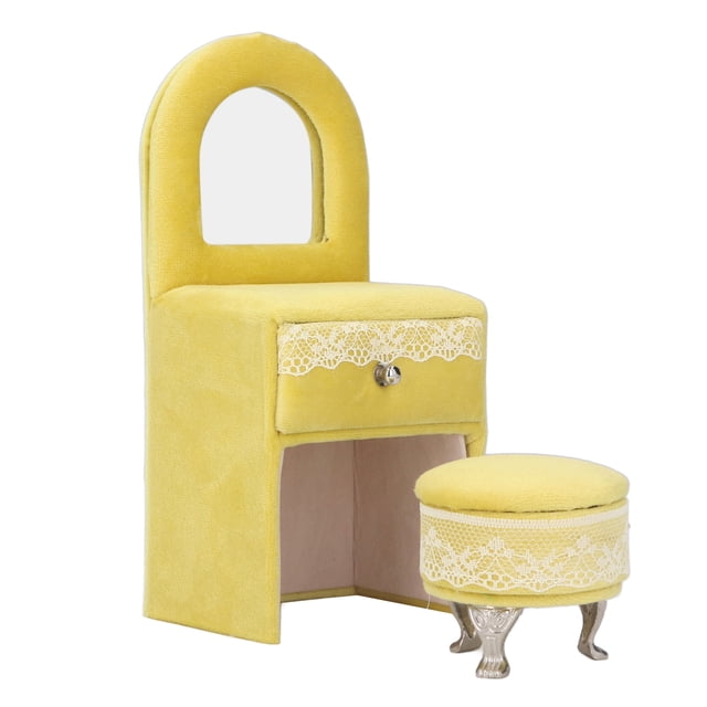 Sofá de casa de muñecas NikouMX mini silla de franela suave Joyero