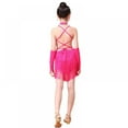 thumbnail image 5 of Girl Latin Dancewear Fringed Dance Dress Latin Salsa Performance Outfits Belly Wear, 5 of 6