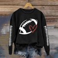 thumbnail image 2 of KDFJPTH Sweatshirts for Women Clearance Full Sleeve Crewneck for Long Sleeve Football Graphic Printed Hoodless Pullover Blouse Cropped Sweater Set Tops, 2 of 4