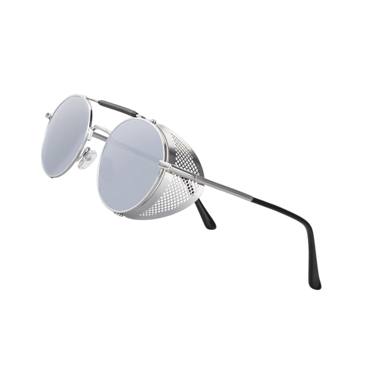Retro Round Steampunk Sunglasses Vintage Metal Frame Glasses
