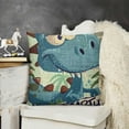 thumbnail image 2 of YINGXI Decorative Pillow Case Cute Animal Wild Cartoon Boy Throw Pillow Cover Square Accent Home Blue Green 22x22in, 2 of 5