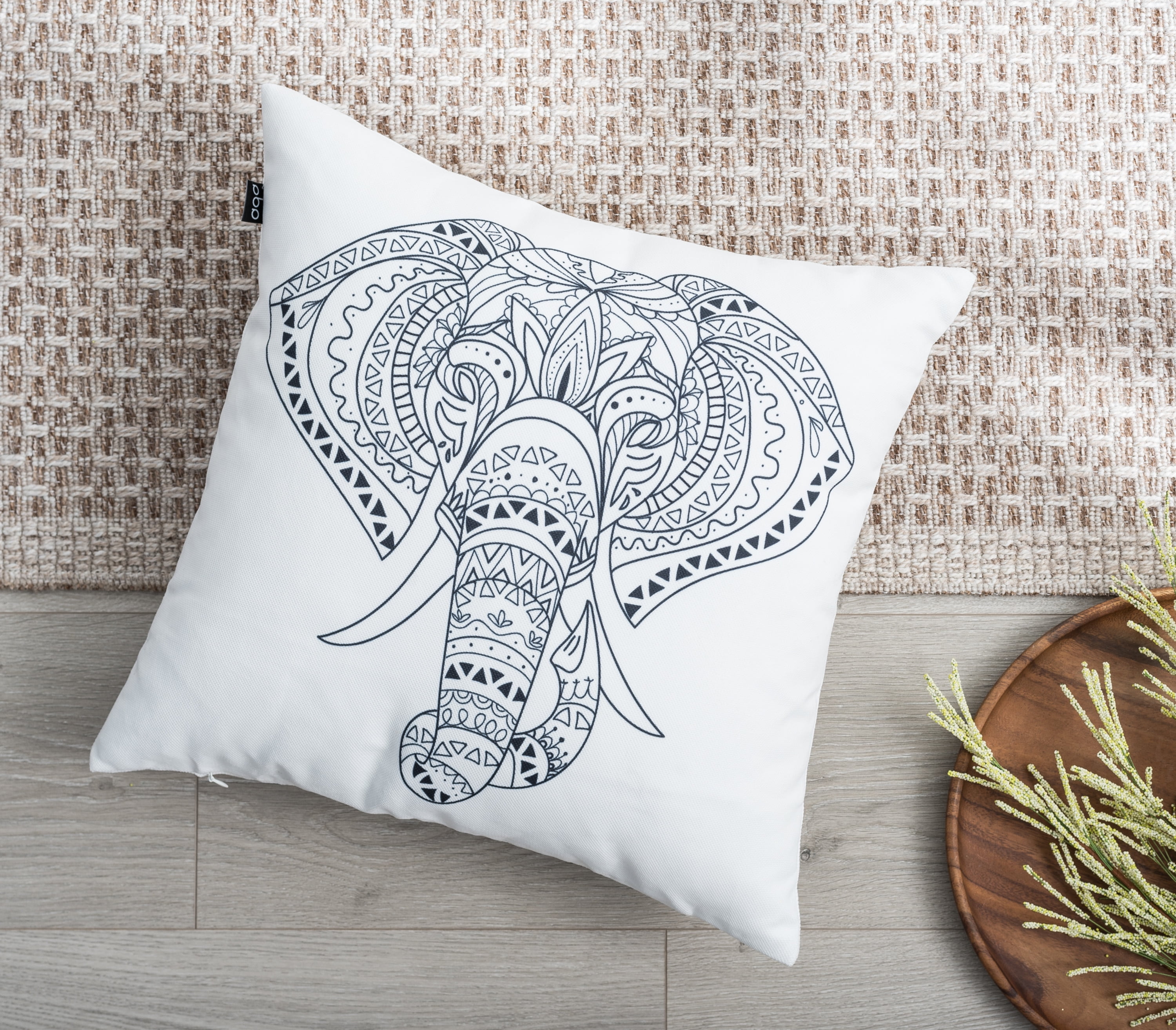 Ada Home Decor Elephant Contemporary Pillow