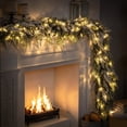 thumbnail image 2 of Clearance! Snow Christmas Norfolk Pine Garland, 6 FT Real Touch Faux Garlands with LED, Christmas Decor, 2 of 7