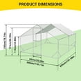 thumbnail image 6 of Large Metal Chicken Coop with Run, 9.8 x 13.1 x 6.6 Ft Walk in Poultry Cage Chicken Run Pen, Outdoor Chicken Runs with Waterproof & Anti-UV Cover for Backyard, Garden, Farm, 6 of 7