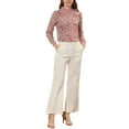 thumbnail image 2 of CAMISA DE OFICINA DE MUJER CON BOTONES Y FLORES DE LARGA MANGA EN COLOR ROSA OSCURO, 2 of 5