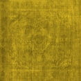 thumbnail image 1 of Ahgly Company Indoor Square Oriental Yellow Industrial Area Rugs, 4' Square, 1 of 4