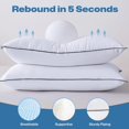 thumbnail image 4 of Queen Size Bed Pillows for Sleeping \u Set of Cooling Supportive Hotel Pillows with Premium Soft Down Alternative Fill for Side Stomach and Back Sleepers, 4 of 6