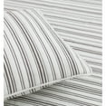 thumbnail image 5 of Ticking Stripe Ivory and Brown Cotton Queen Quilt Set, 5 of 7