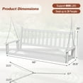 thumbnail image 3 of Gymax 5FT Wooden 3-Person Porch Swing Chair w/ Adjustable Galvanized Metal Chains White, 3 of 9