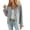 Grey, variant on VISALY Women Oversized Trench Coat Plaid Lined Lapel Long Sleeve Button Down Casual Crop Jacket Fall Lightweight Trendy Outwear with Pockets Beige L