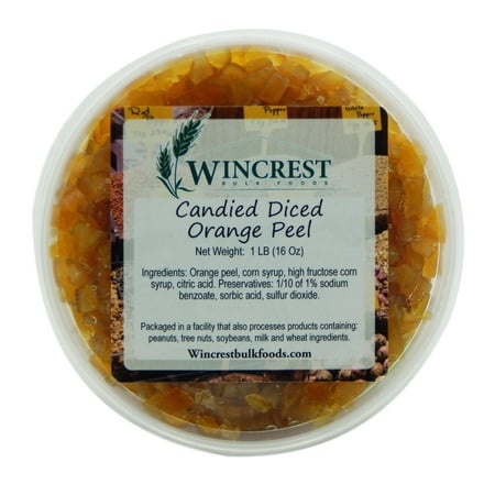 Candied Diced Orange Peel ~ Glazed Fruit ~ 1 Pound