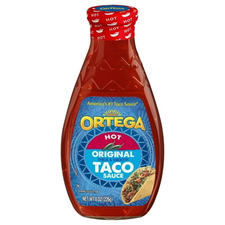 Ortega Hot Thick & Smooth Original Taco and Enchilada Chili Sauce, Kosher, 8 oz