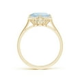 thumbnail image 2 of Angara Natural 1.95 Ct. Aquamarine with Diamond Halo Ring in 14K Yellow Gold for Women (Ring Size: 3), 2 of 9