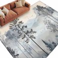 thumbnail image 2 of Watercolor Forest Area Rug 5x7 FT, Non Slip Bedroom Throw Carpet, Vintage Mountain Branches Tree Washable Soft Floor Carpet Non-Shedding Rug for Dining Room Bedside Classroom Desk, 2 of 9