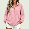 thumbnail image 2 of Yyeselk Women's Half Zip Sweatshirt Lightweight Stand Collar Sweatshirts for Women Long Sleeve Loose Fit Fall Clothes Pink S, 2 of 7