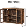 thumbnail image 2 of Ourlova Wine Bar Cabinet with Led Light Glass Door Liquor Cabinet with Wine Rack Coffee Bar Table with Storage Liquor Sideboard with Adjustable Shelves for Living Room 47.2 inch Rustic Brown, 2 of 8