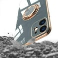 thumbnail image 6 of for iPhone 11 Pro Case with Ring, Built-in 360 Degree Rotation Ring Kickstand Cover Case with Shiny Plating Rose Gold Edge Work with Magnetic Car Mount Slim Soft Tup Case for Women Girls Gray, 6 of 16