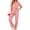 Pink, variant on Pajamas for Women Notch Collar Short Sleeve Top and Long Pant Ladies Soft Button up Sleepwear with Pockets